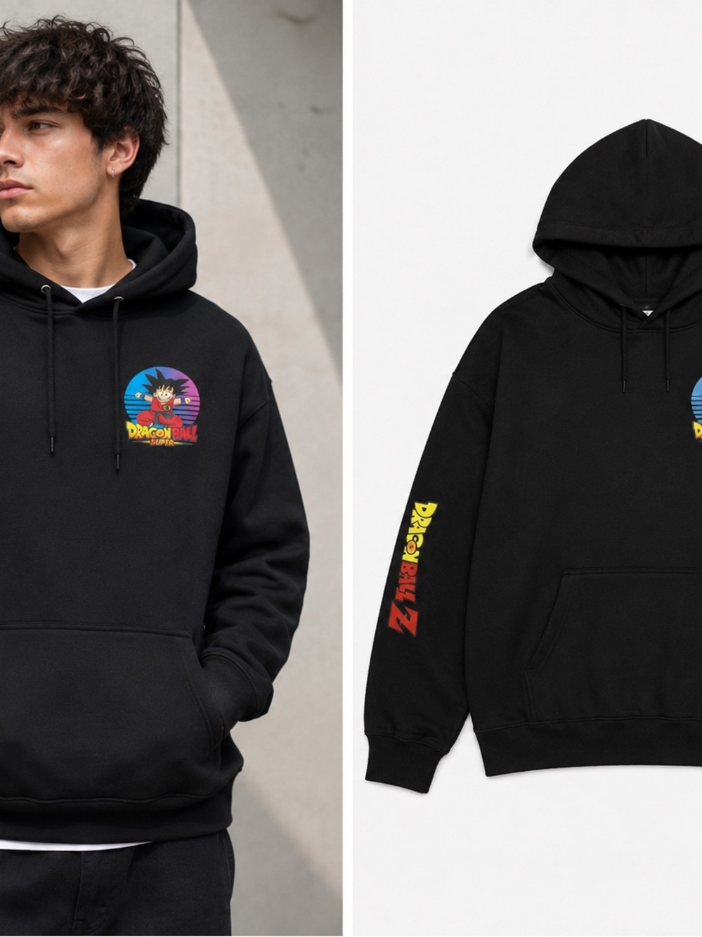 Dragon Ball Super Goku Black Hoodie Dragon Ball Z Sleeve Anime Pullover M